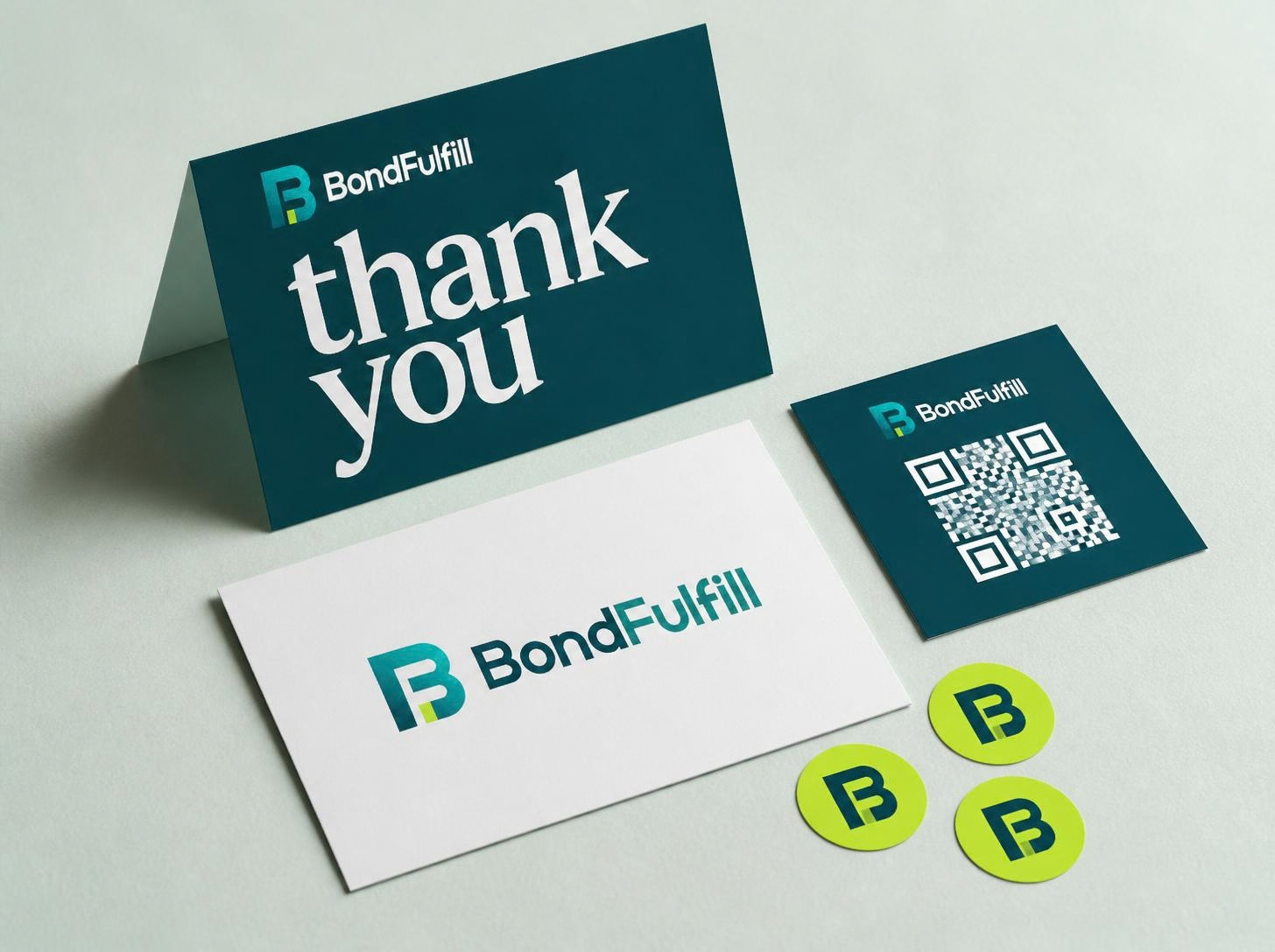 Branded thank-you cards, inserts, QR cards and stickers for ecommerce orders